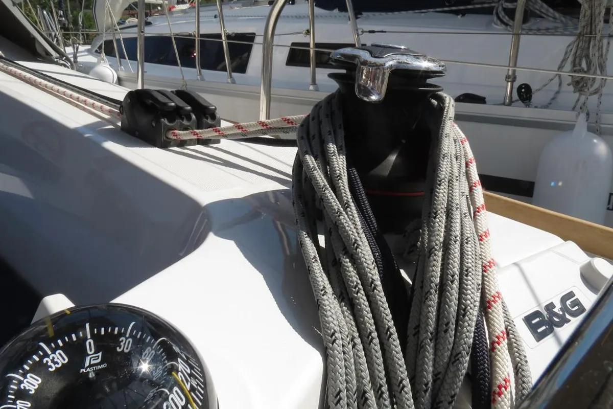 Sarita, a Jeanneau Sun Odyssey 349 sailboat at Fethiye, Turkey
