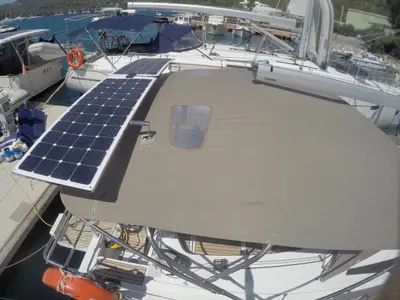 Salon of Sarita, a Jeanneau Sun Odyssey 349 sailboat at Fethiye, Turkey