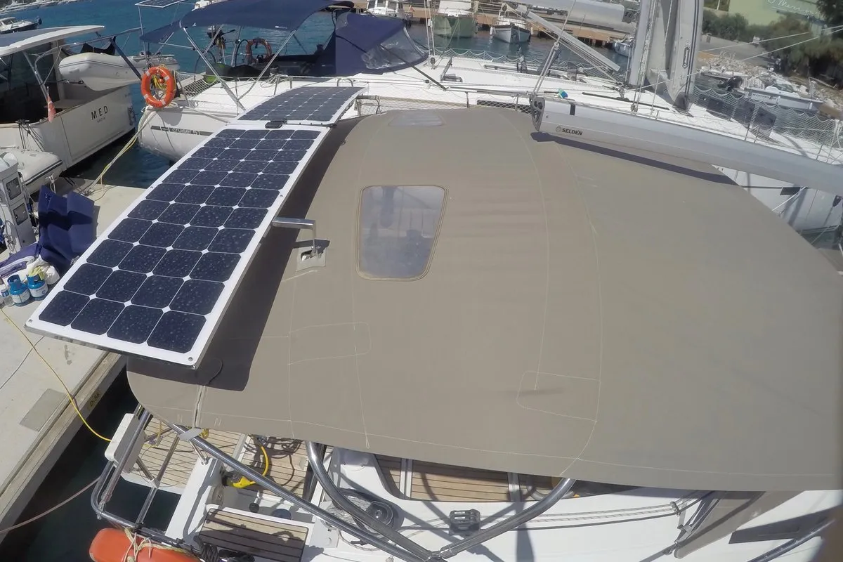 Salon of Sarita, a Jeanneau Sun Odyssey 349 sailboat at Fethiye, Turkey