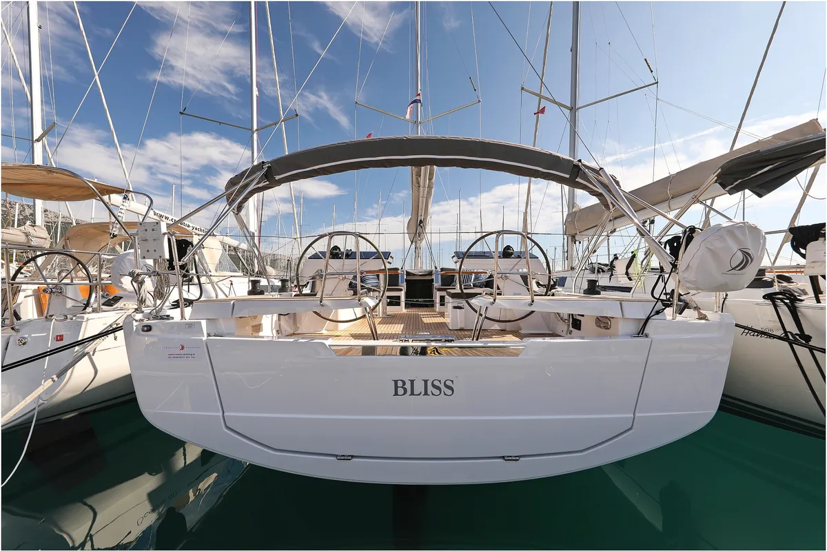 Cockpit of Bliss, a Hanse 460 sailboat at Grad Biograd na Moru, Croatia