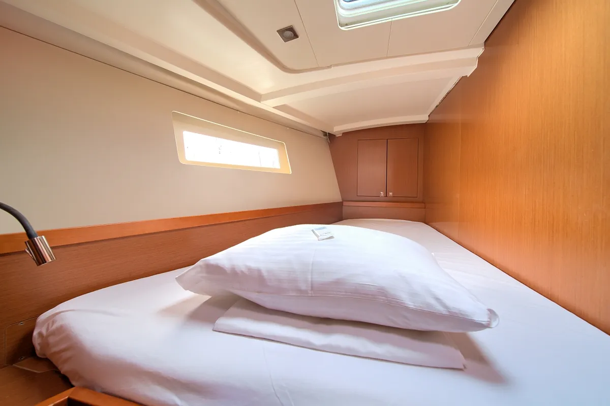 Cabin on Ponente, a Beneteau Oceanis 45 sailboat at Punat, Croatia