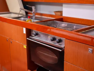 Galley of Ponente, a Beneteau Oceanis 45 sailboat at Punat, Croatia