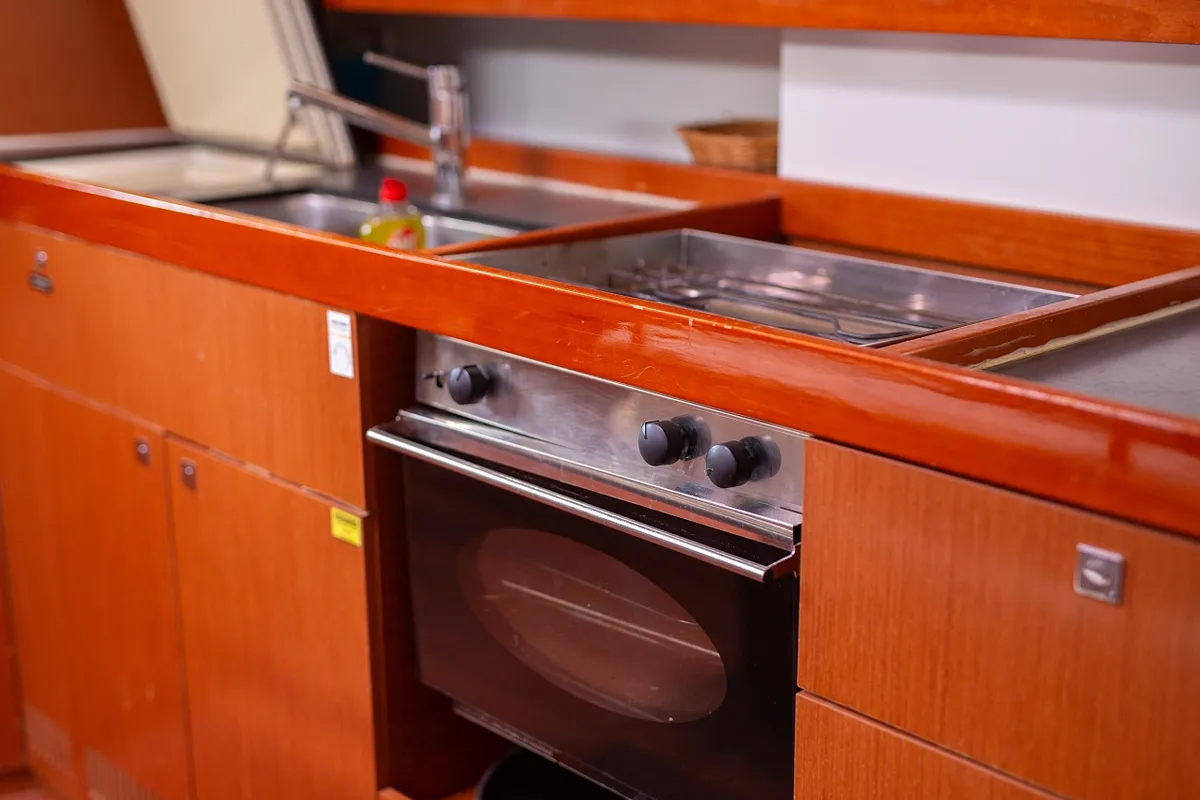 Galley of Ponente, a Beneteau Oceanis 45 sailboat at Punat, Croatia