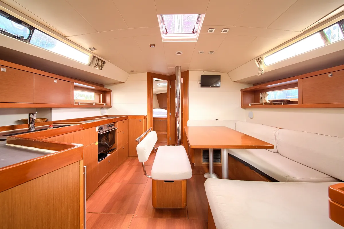 Salon of Ponente, a Beneteau Oceanis 45 sailboat at Punat, Croatia