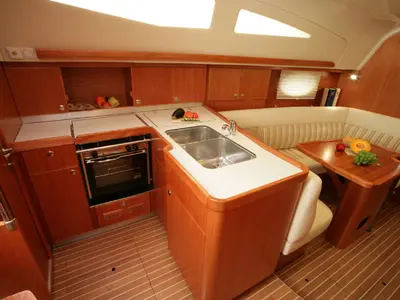 Galley of Sea Bird, a Elan 344 Impression sailboat at Primošten, Croatia