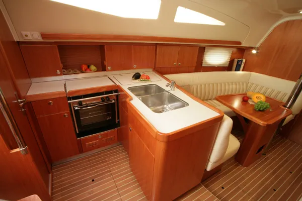 Galley of Sea Bird, a Elan 344 Impression sailboat at Primošten, Croatia