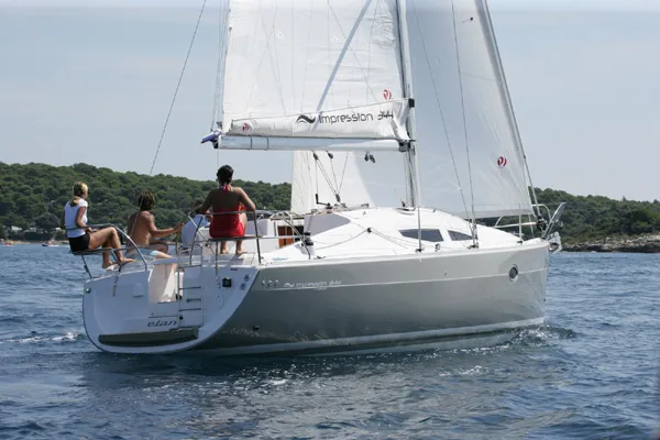 Exterior view of Sea Bird, a Elan 344 Impression sailboat at Primošten, Croatia