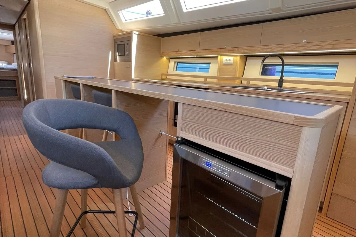 Galley of Lupela, a D&D Kufner 54 sailboat at Trogir, Croatia