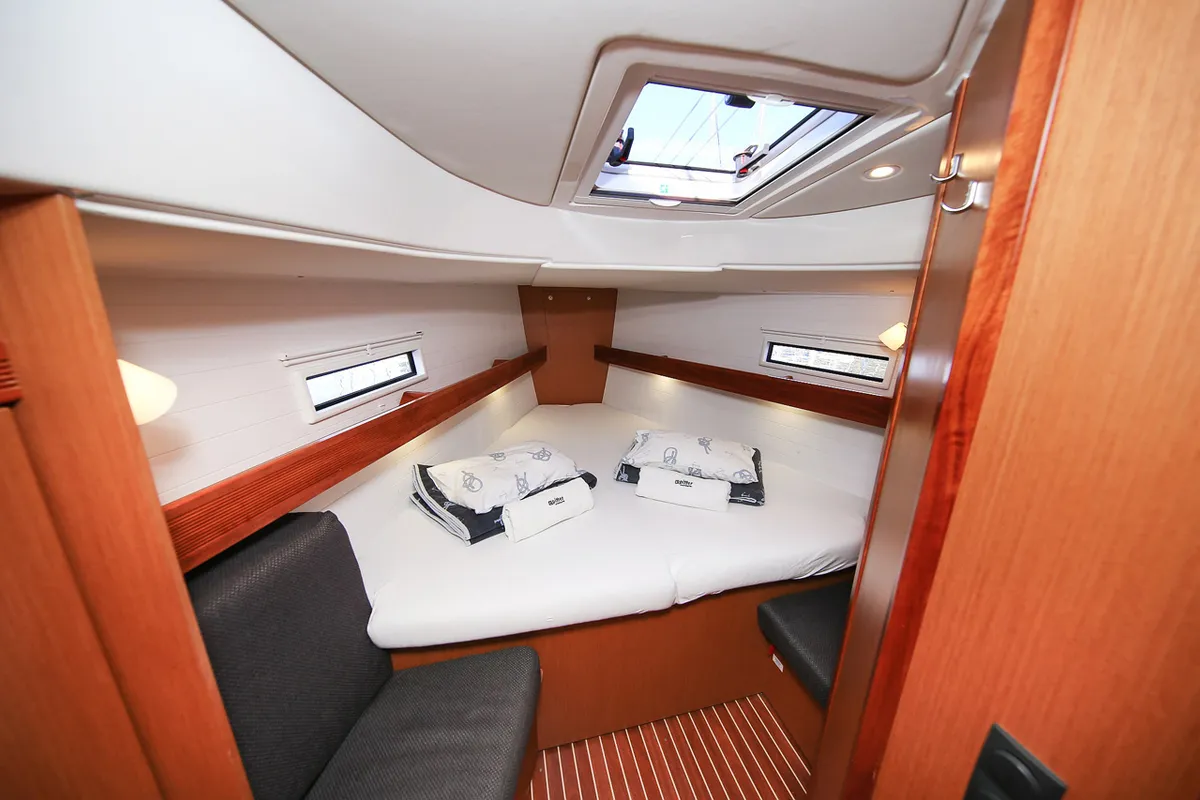 Cabin on Ornela, a Bavaria Cruiser 40 Avantgarde sailboat at Grad Pula, Croatia