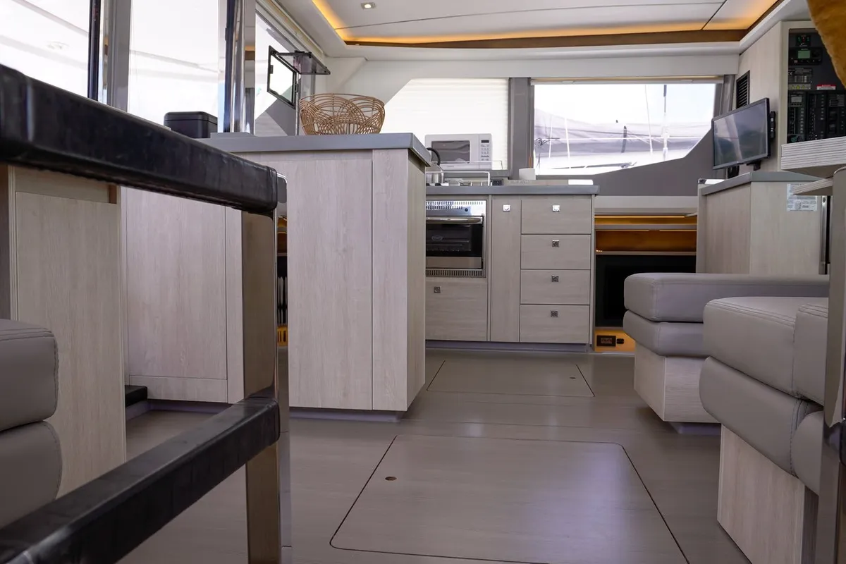 Galley of Manaphy, a Leopard 45 catamaran at Seget Donji, Croatia