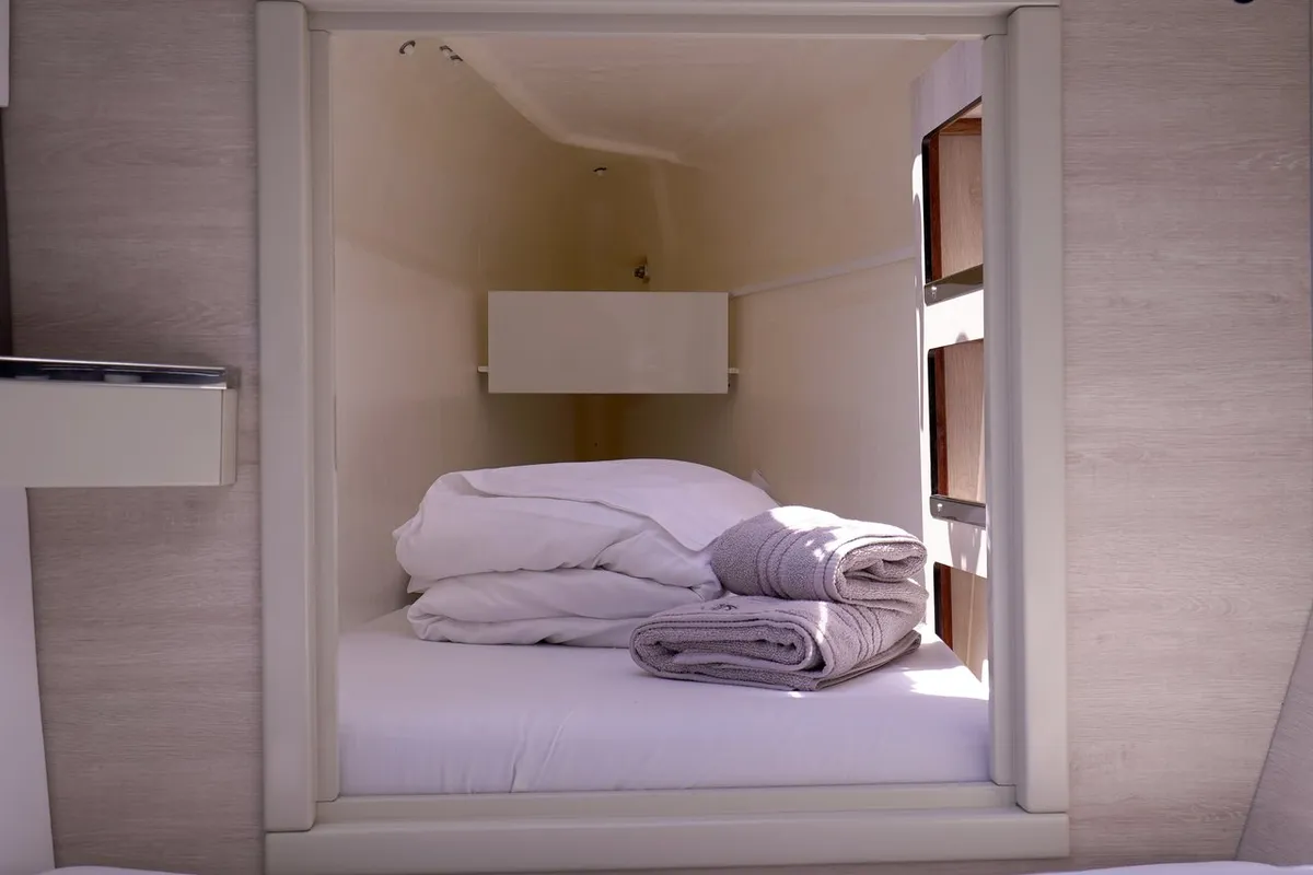Cabin on Manaphy, a Leopard 45 catamaran at Seget Donji, Croatia