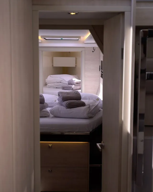 Cabin on Manaphy, a Leopard 45 catamaran at Seget Donji, Croatia