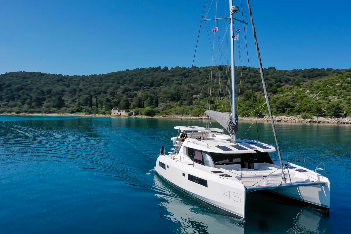 Manaphy, a Leopard 45 catamaran at Seget Donji, Croatia