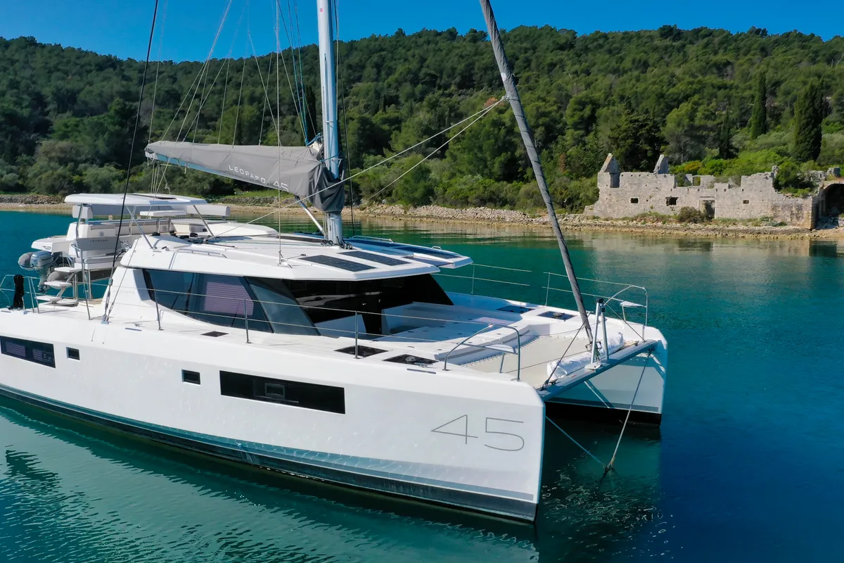 Manaphy, a Leopard 45 catamaran at Seget Donji, Croatia
