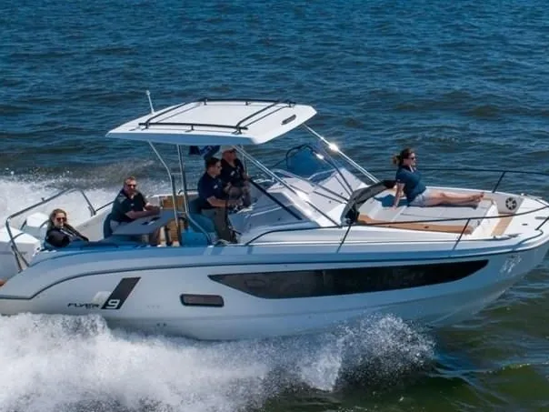 Exterior view of Beneteau 9, a Beneteau Flyer 9 motorboat at Punat, Croatia