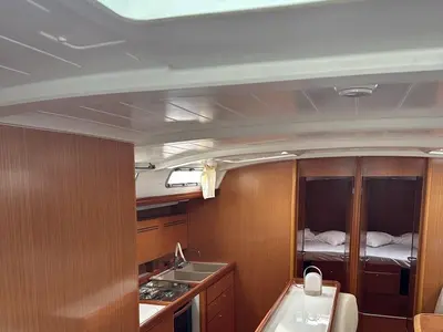 Galley of LUI, a Beneteau Cyclades 50.5 sailboat at Athens, Greece