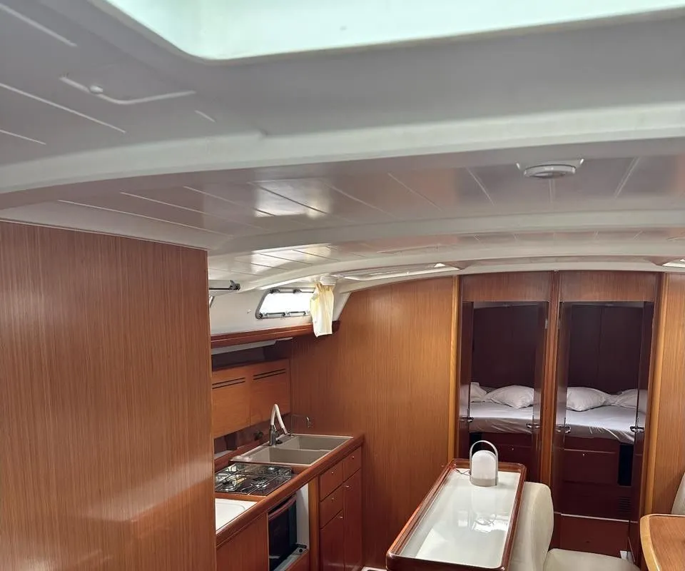 Galley of LUI, a Beneteau Cyclades 50.5 sailboat at Athens, Greece