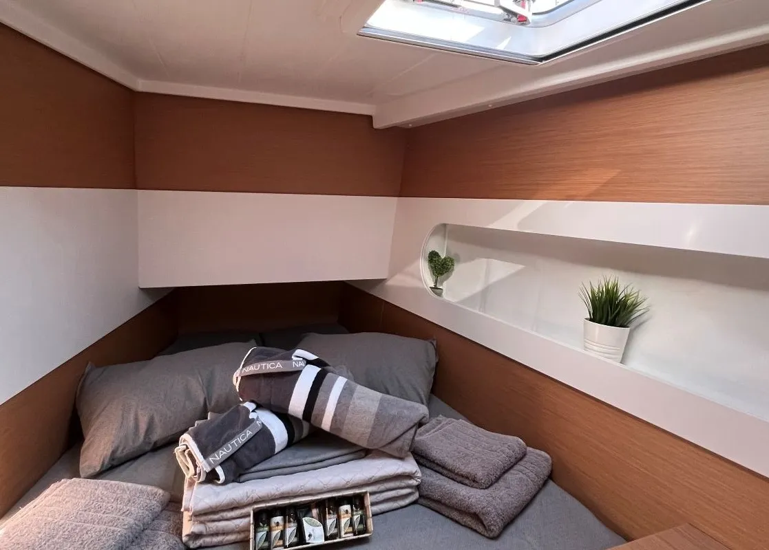 Cabin on Aeolian Odyssey, a Excess 12 catamaran at Preveza, Greece