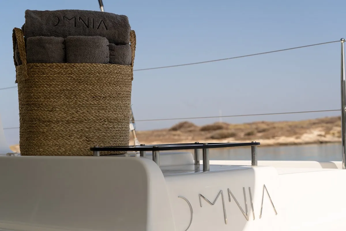 Omnia, a Lagoon 46 catamaran at Piraeus, Greece