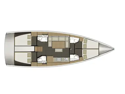 Floor plan of Panther, a Dufour 460 Grand Large sailboat at Općina Sukošan, Croatia