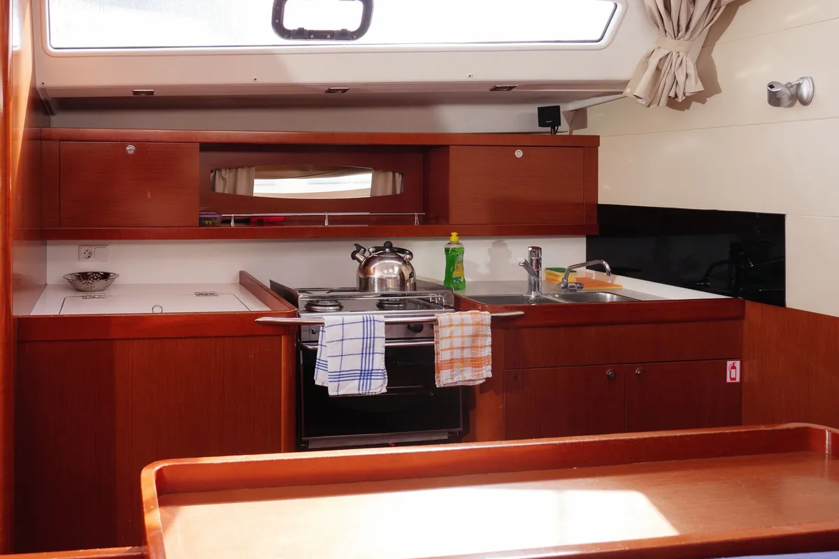 Galley of Mississippi, a Beneteau Oceanis 50 Family sailboat at Rogač, Croatia