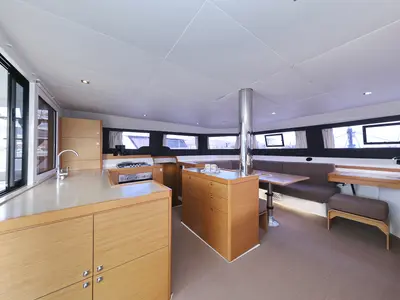 Galley of Make Me Yours, a Dufour 48 Catamaran catamaran at Grad Trogir, Croatia