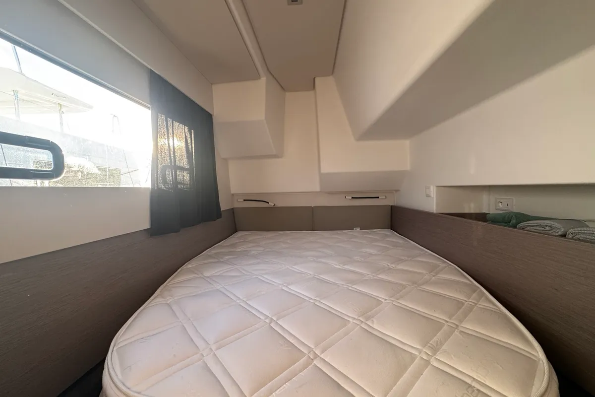 Cabin on Blue Champagne, a Fountaine Pajot MY4.S - Maestro catamaran at La Rochelle, France