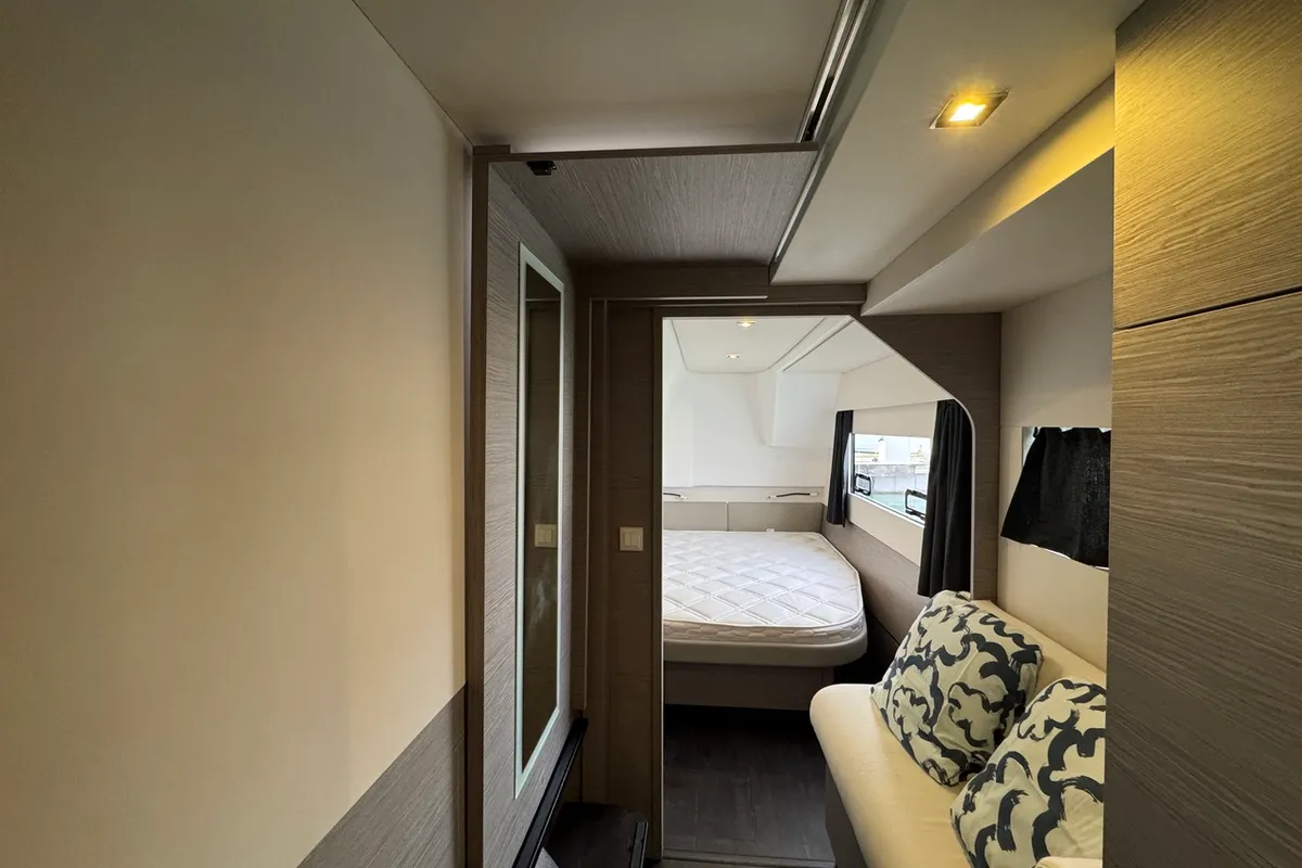 Cabin on Blue Champagne, a Fountaine Pajot MY4.S - Maestro catamaran at La Rochelle, France