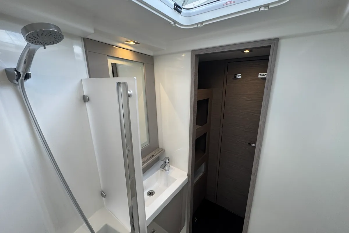 Head on Blue Champagne, a Fountaine Pajot MY4.S - Maestro catamaran at La Rochelle, France