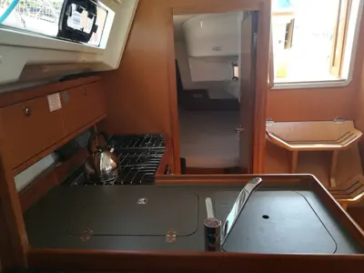 Galley of Cleo, a Bavaria Cruiser 34 sailboat at Grad Pula, Croatia