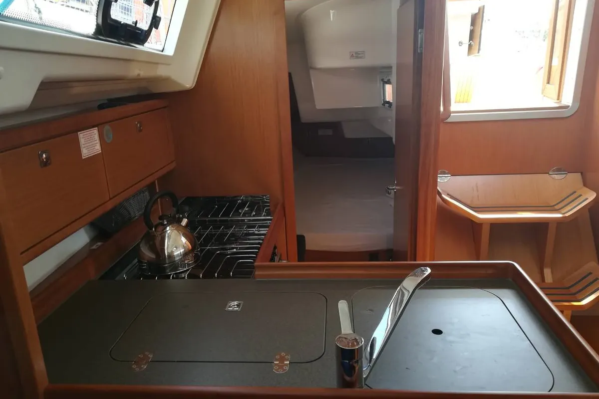 Galley of Cleo, a Bavaria Cruiser 34 sailboat at Grad Pula, Croatia