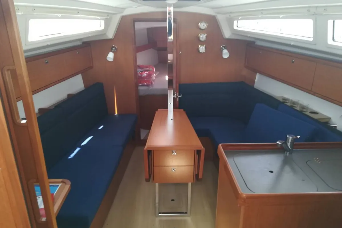 Salon of Cleo, a Bavaria Cruiser 34 sailboat at Grad Pula, Croatia