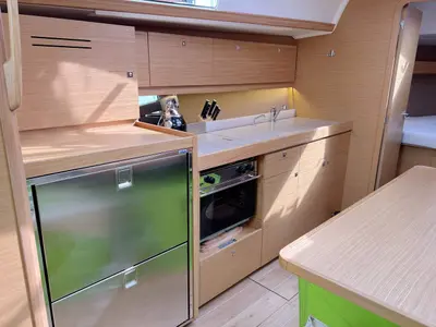 Galley of Nice to Have, a Dufour 382 GL sailboat at Heiligenhafen, Germany
