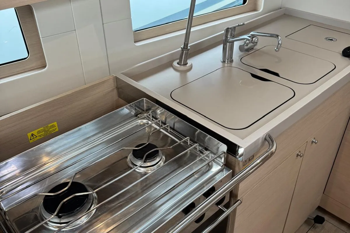 Galley of Anse Soleil, a Beneteau Oceanis 46.1 sailboat at Općina Rogoznica, Croatia