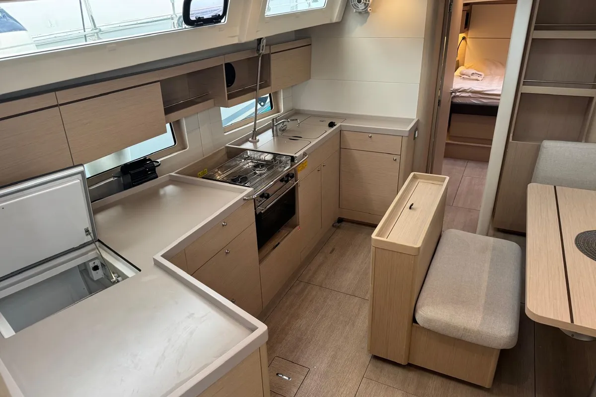 Galley of Anse Soleil, a Beneteau Oceanis 46.1 sailboat at Općina Rogoznica, Croatia