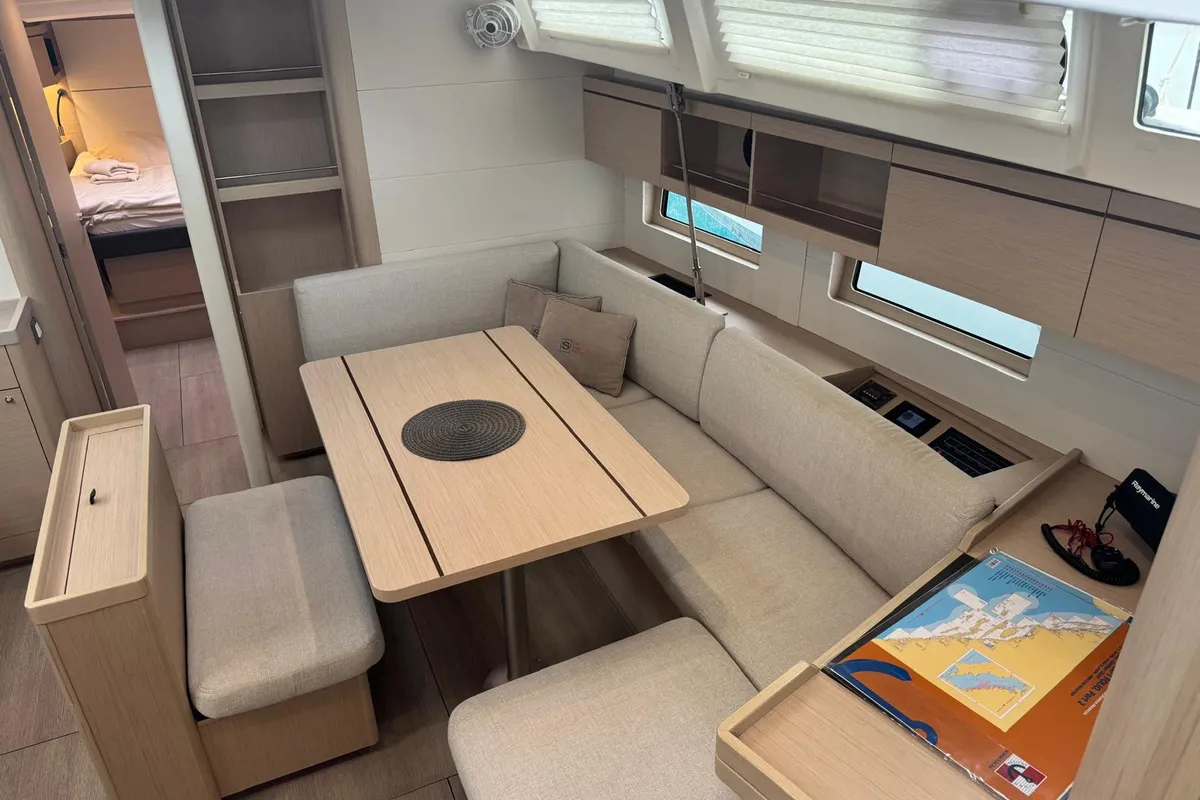 Salon of Anse Soleil, a Beneteau Oceanis 46.1 sailboat at Općina Rogoznica, Croatia