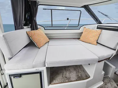 Cabin on Medolino, a Jeanneau Merry Fisher 795 Series 2 motorboat at Grad Pula, Croatia