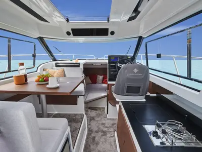 Salon of Medolino, a Jeanneau Merry Fisher 795 Series 2 motorboat at Grad Pula, Croatia