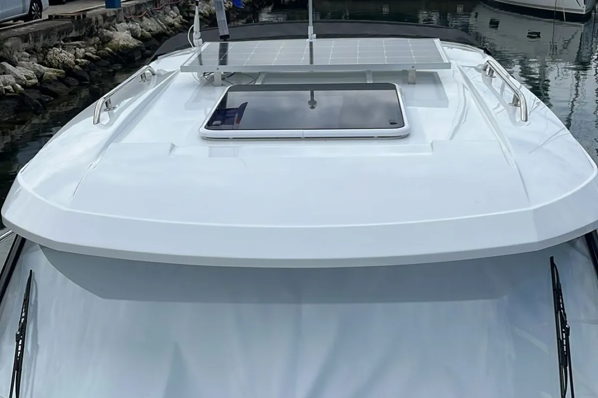 Exterior view of Medolino, a Jeanneau Merry Fisher 795 Series 2 motorboat at Grad Pula, Croatia