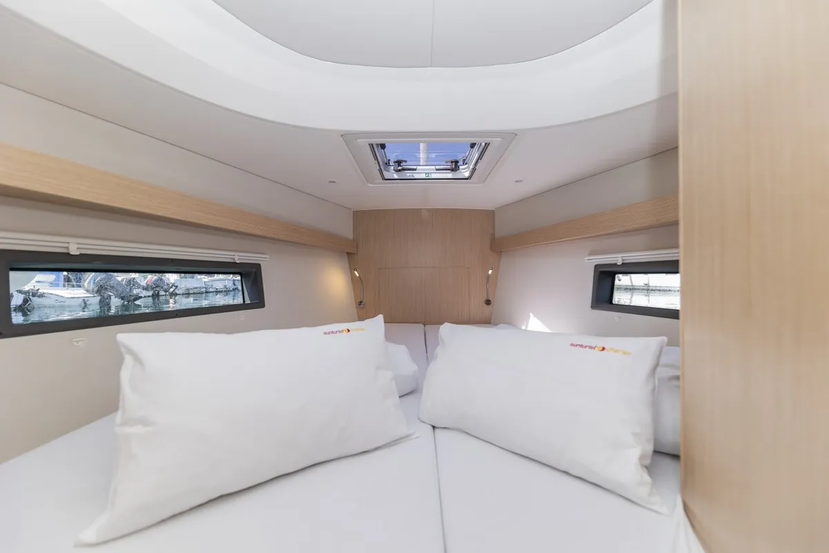 Cabin on Maraschino, a Bavaria C42 sailboat at Zadar, Croatia