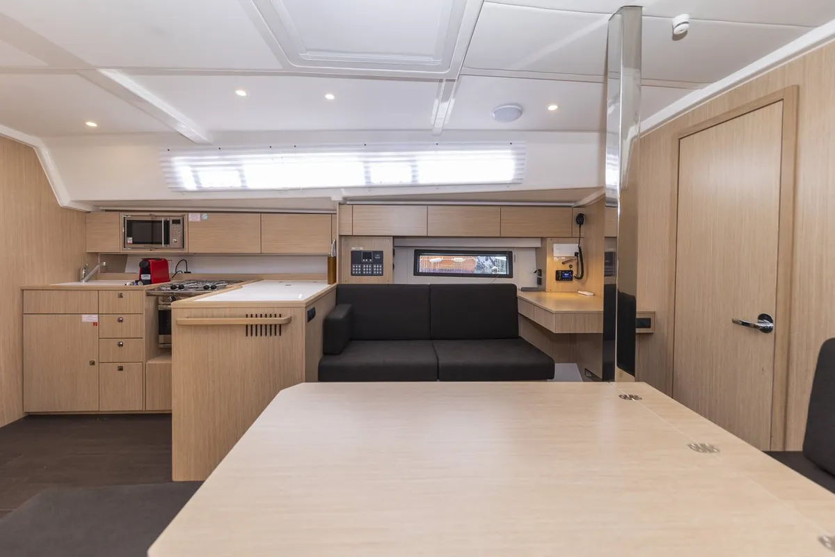Salon of Maraschino, a Bavaria C42 sailboat at Zadar, Croatia