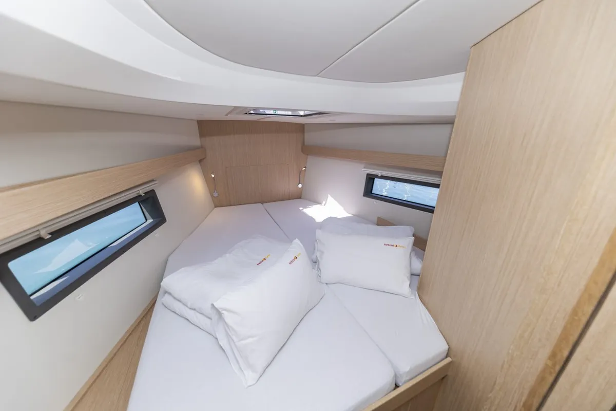 Cabin on Maraschino, a Bavaria C42 sailboat at Zadar, Croatia