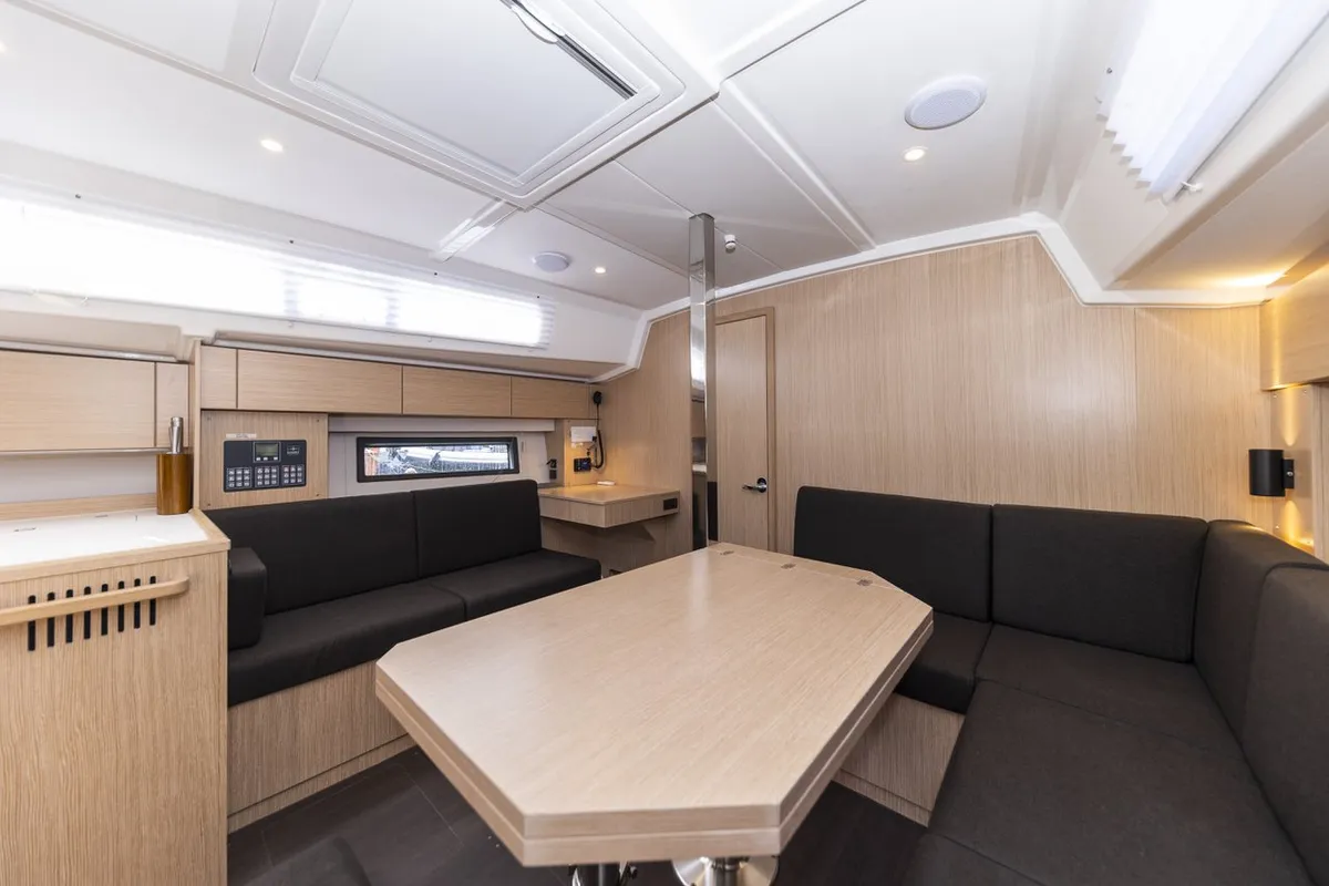 Salon of Maraschino, a Bavaria C42 sailboat at Zadar, Croatia