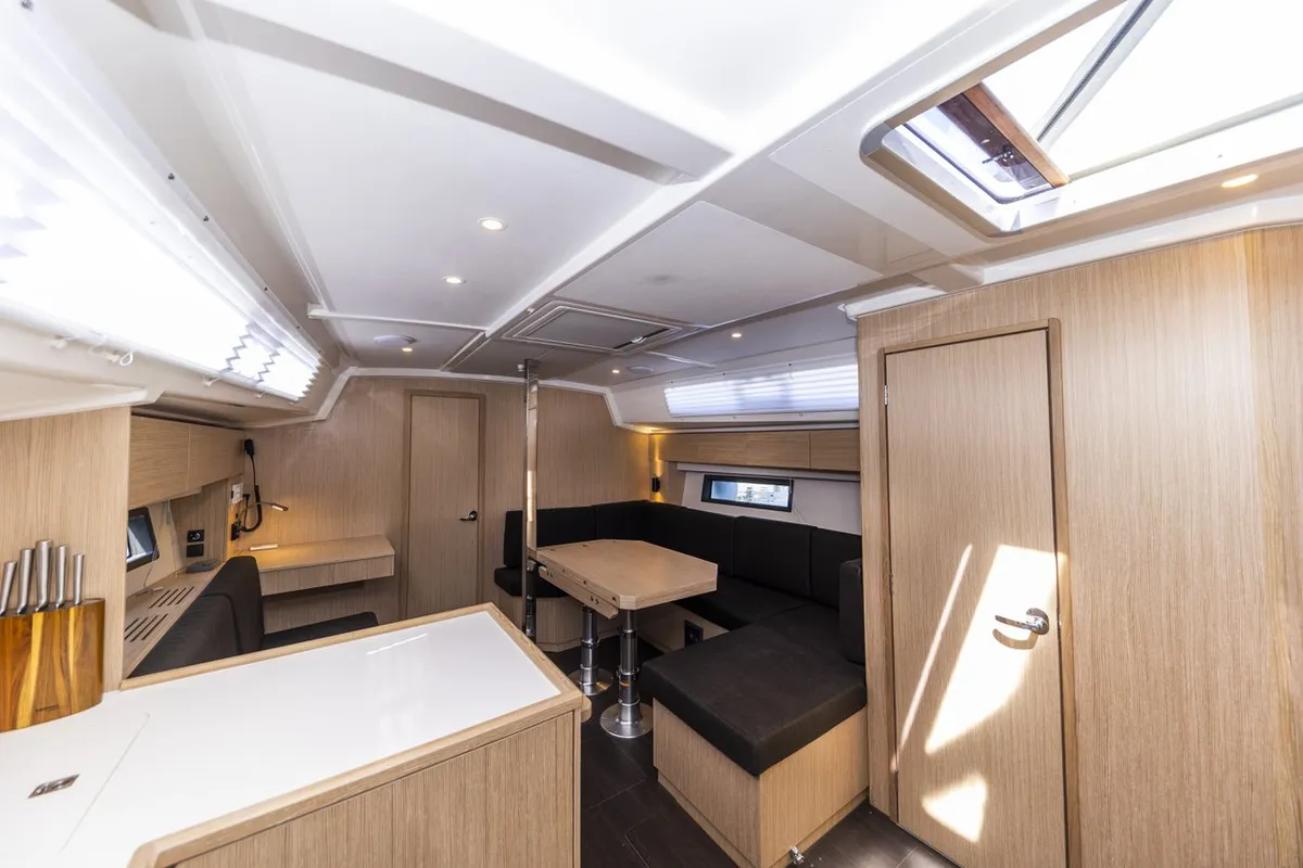 Salon of Maraschino, a Bavaria C42 sailboat at Zadar, Croatia