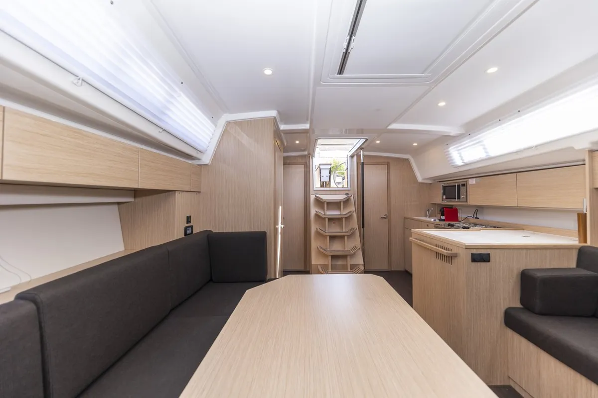 Salon of Maraschino, a Bavaria C42 sailboat at Zadar, Croatia