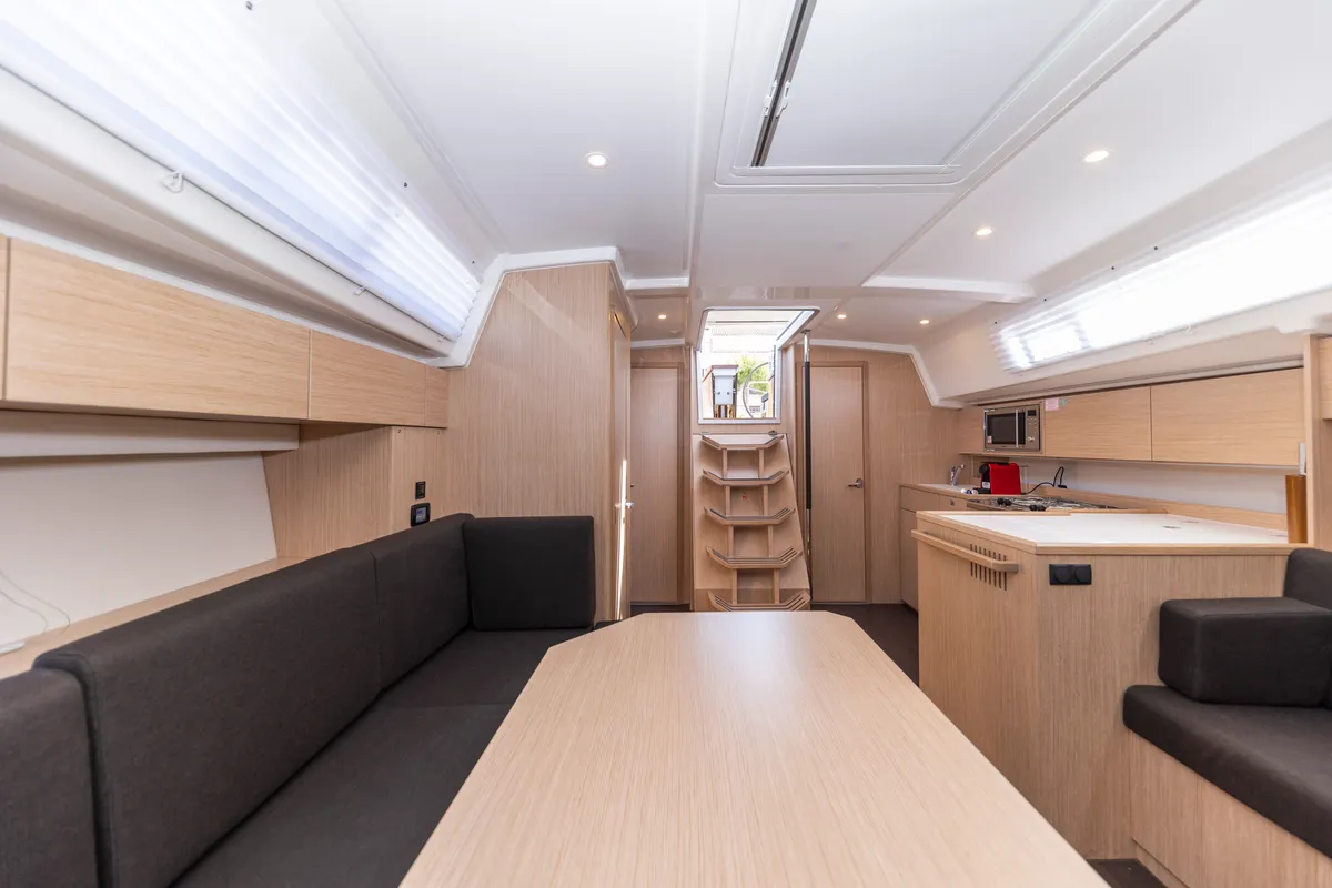 Salon of Maraschino, a Bavaria C42 sailboat at Zadar, Croatia