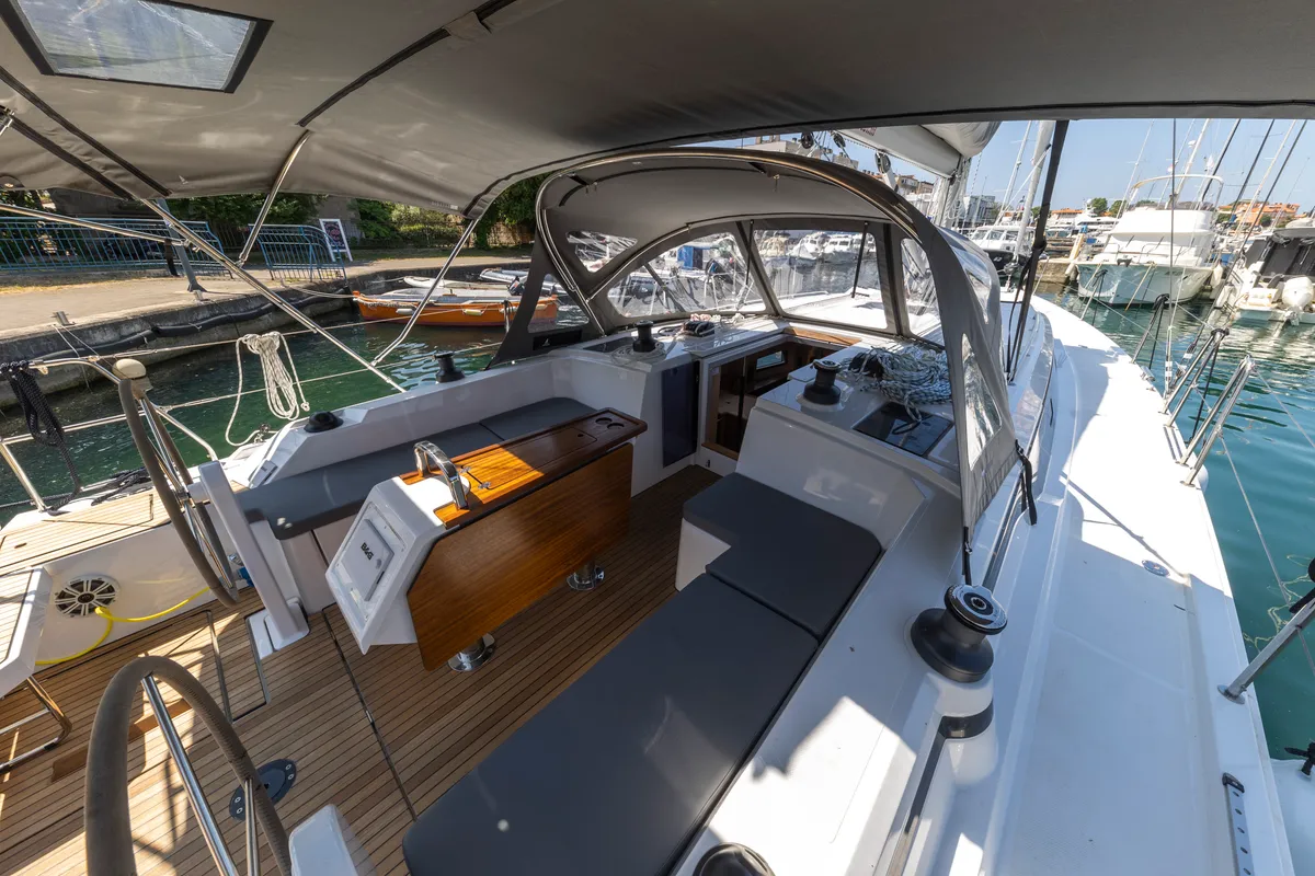 Salon of Maraschino, a Bavaria C42 sailboat at Zadar, Croatia