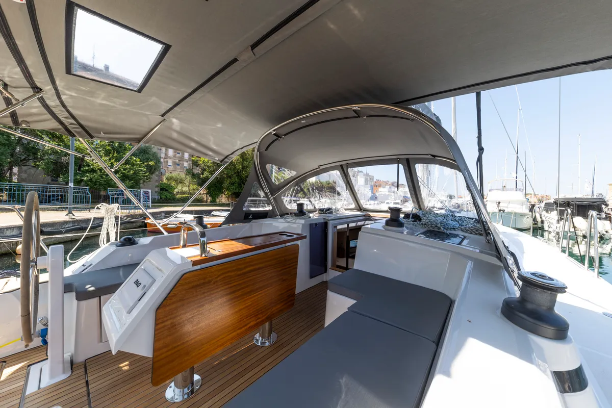 Head on Maraschino, a Bavaria C42 sailboat at Zadar, Croatia