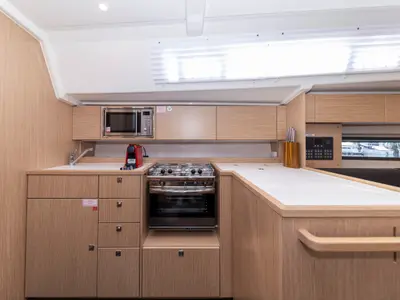 Galley of Maraschino, a Bavaria C42 sailboat at Zadar, Croatia