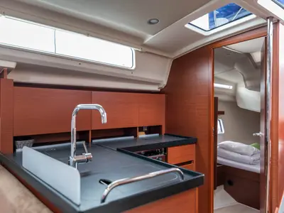 Galley of Elba, a Hanse 418 sailboat at Medulin, Croatia